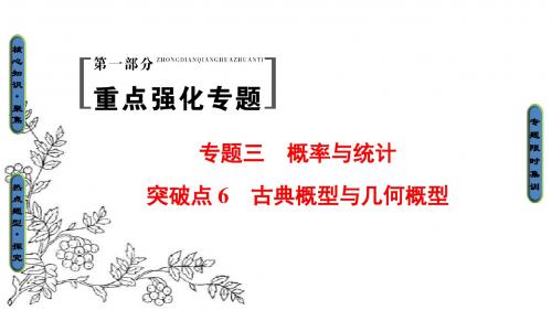 2017年高考数学(理科山东专版)二轮专题复习与策略课件：第1部分 专题3 突破点6 古典概型与几何概型