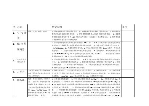 常用低压电器整定Microsoft Word 文档