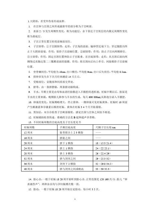 妇产科期末复习资料