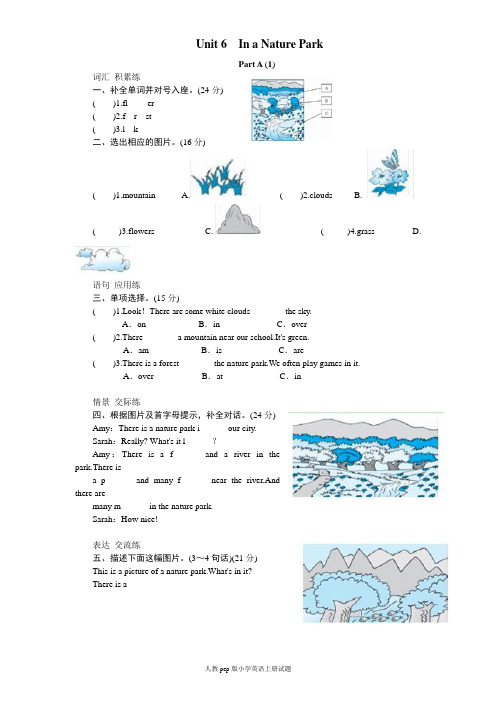 课时测评-英语人教PEP5年上 unit6 In a nature park-PartA试题及答案 (1)