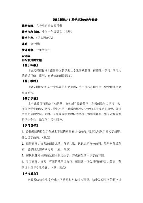 人教版一年级语文上册《文  语文园地六  展示台+日积月累》公开课教案_6