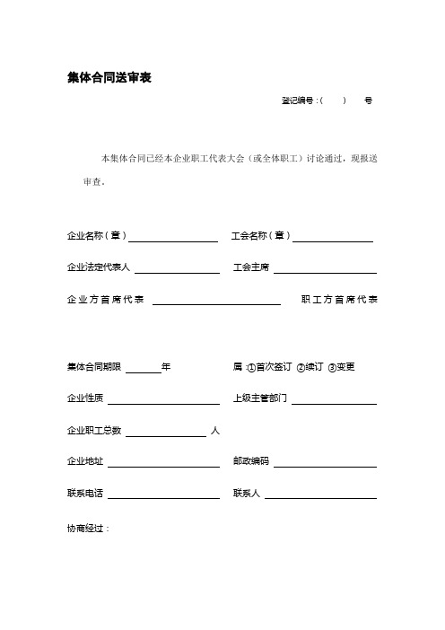 集体合同送审表1