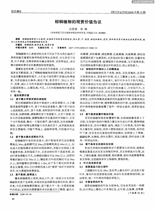 棕榈植物的观赏价值刍议