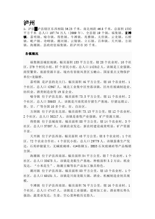 川南各乡镇情况(郑成坤)