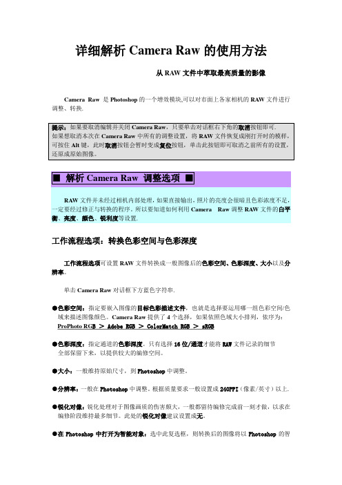 详细解析Camera Raw的使用方法