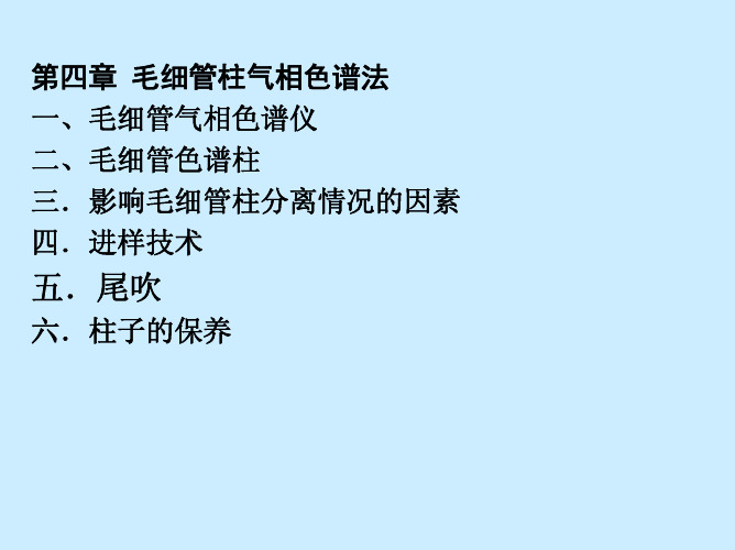第四章毛细管柱气相色谱法