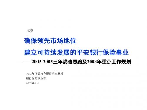 银保中长期发展战略及2003年重点工作演示版30页