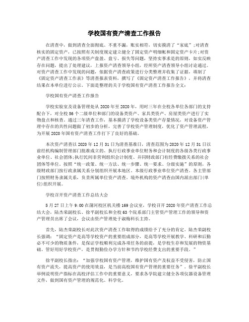 学校国有资产清查工作报告