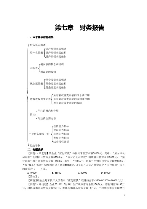初级会计实务第七章练习讲义