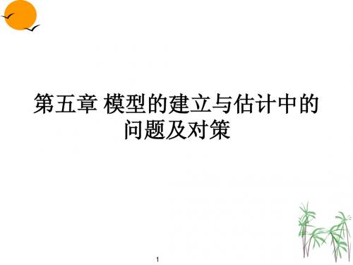 第五章 模型的建立与估计中的问题及对策(计量经济学-西财 任栋)