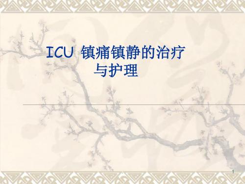 ICU 镇痛镇静的治疗与护理ppt演示课件