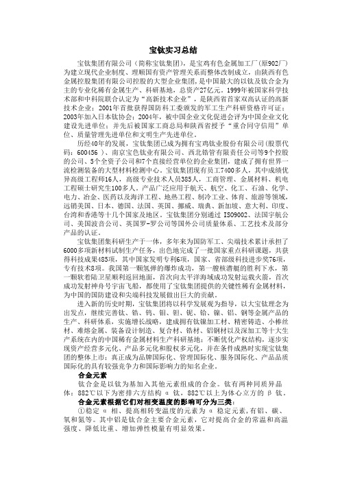 宝钛实习总结