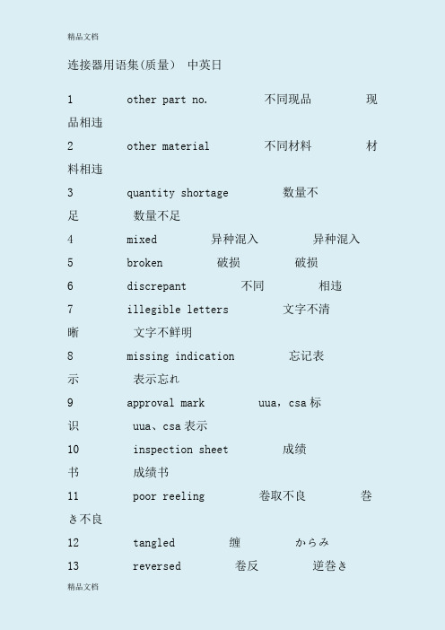 (整理)中英文连接器用语.