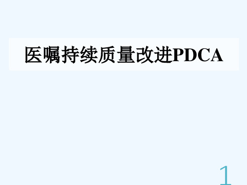 医嘱处方持续质量改进PDCA PPT