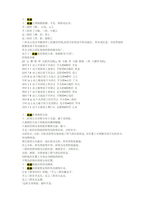 十二经脉与子午流注