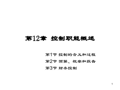 第12章  控制职能概述  (《管理学》PPT课件)