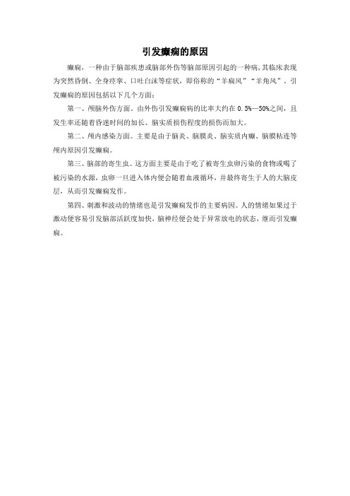 引发癫痫的原因