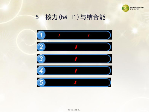 高中物理 19.5 核力与结合能课件 新人教版选修35
