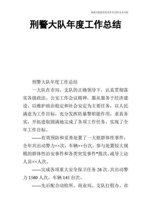 刑警大队年度工作总结_0