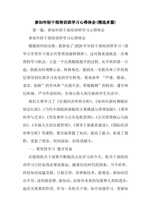 最新参加年轻干部培训班学习心得体会(精选多篇)