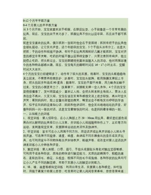 冯德全0-12个月早教方案