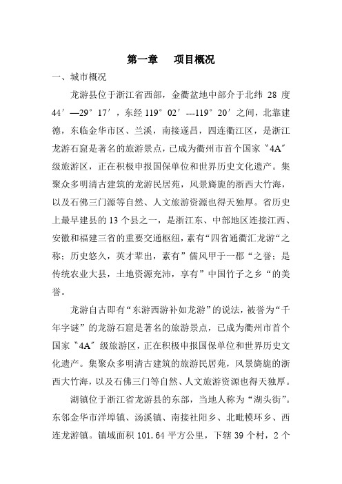 龙游湖镇项目概况