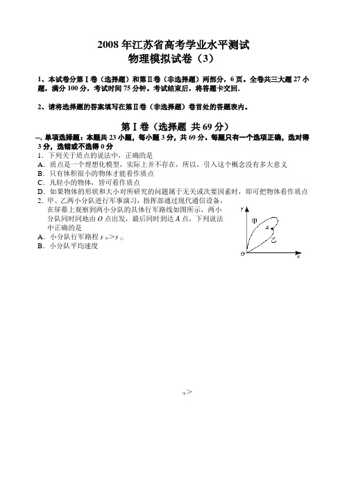 江苏省高考学业水平测试