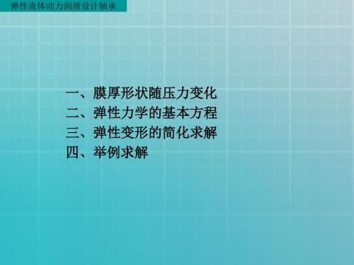 弹性动力润滑设计轴承