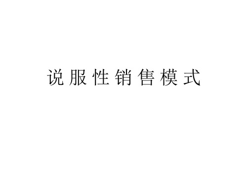 推荐-说服性销售模式 精品 精品