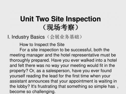 会展英语Unit Two Site Inspection(现场考察)