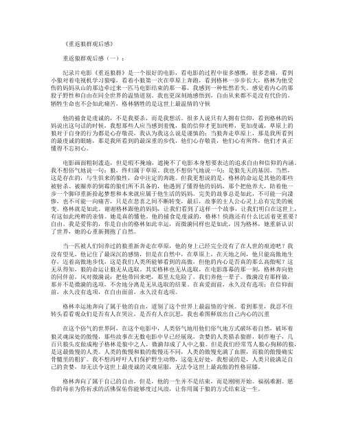 重返狼群观后感12篇