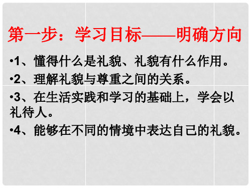 八年级政治上册 第七课 第一节 礼貌显魅力课件 新人教