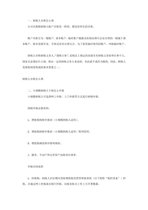 纳税人名称怎么填