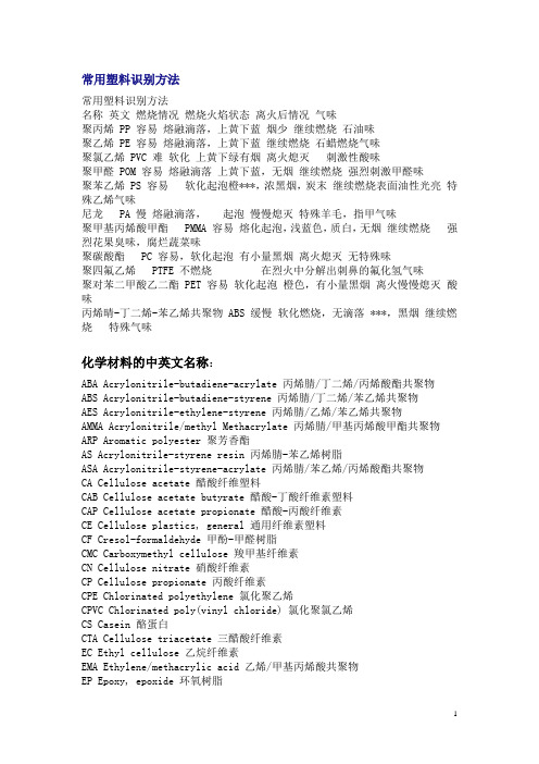 常用塑料识别方法