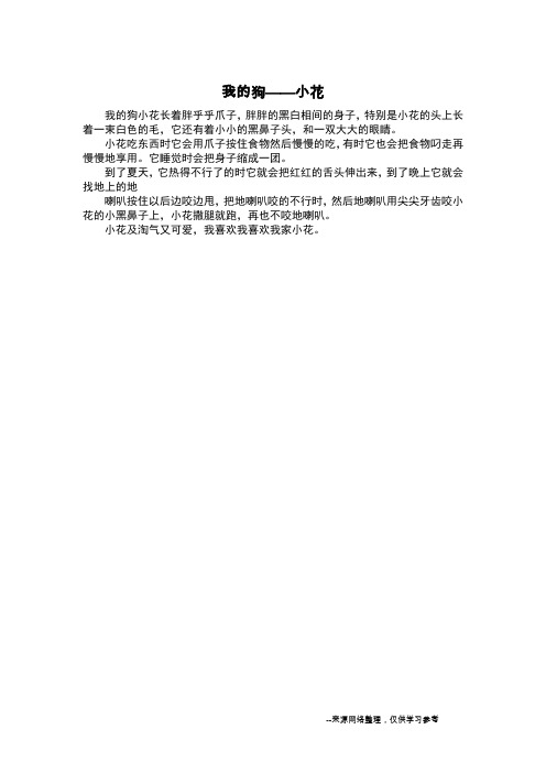 我的狗——小花_状物作文