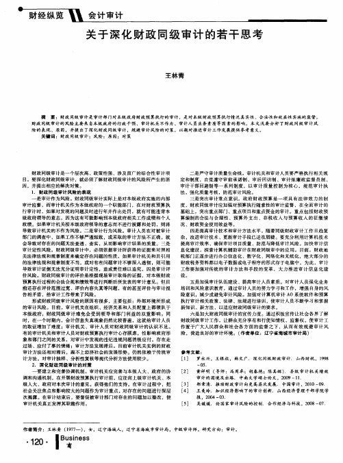 关于深化财政同级审计的若干思考