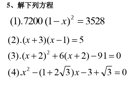 中考数学复习方程与方程组[人教版](PPT)2-2