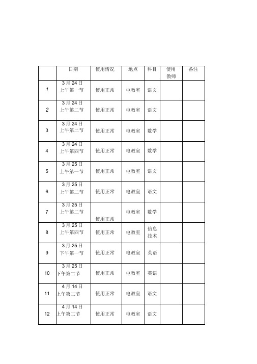 电教室使用记录