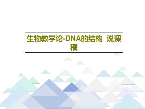 生物教学论-DNA的结构  说课稿28页PPT