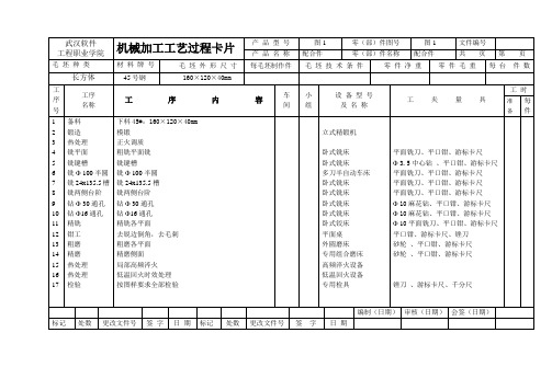 机械加工工艺过程卡片