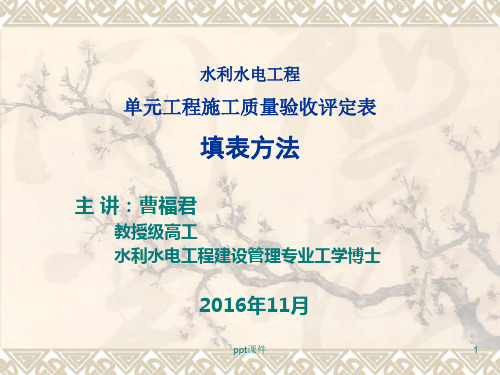 水利水电工程单元工程施工质量验收评定表填表方法  ppt课件