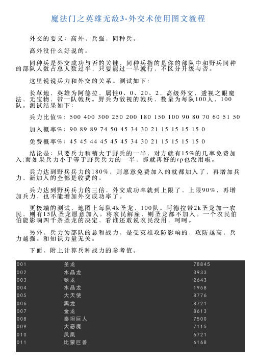 魔法门之英雄无敌3外交术使用图文教程