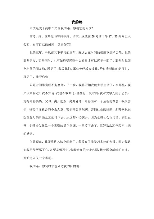 我的路_高中作文