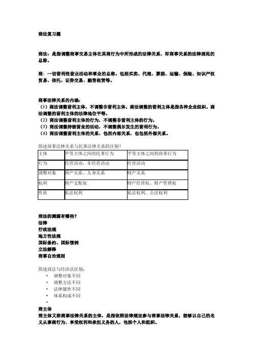 商法复习题