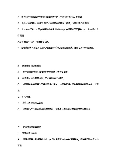 3d材质参数