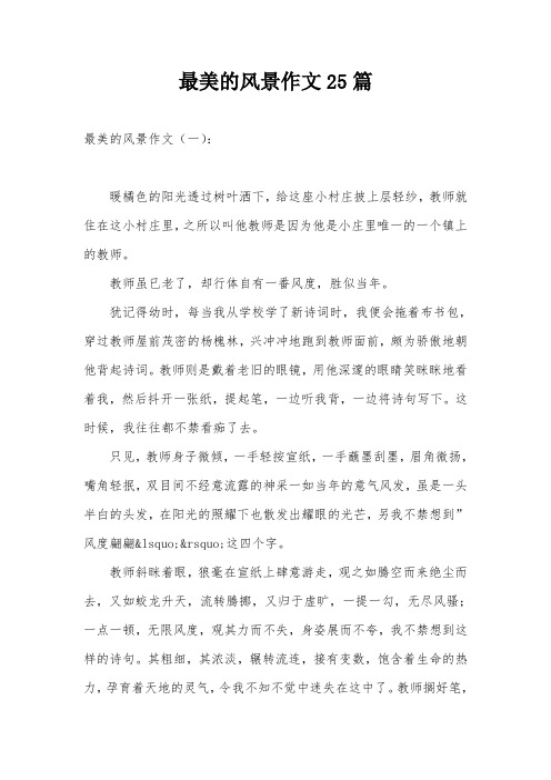 最美的风景作文25篇