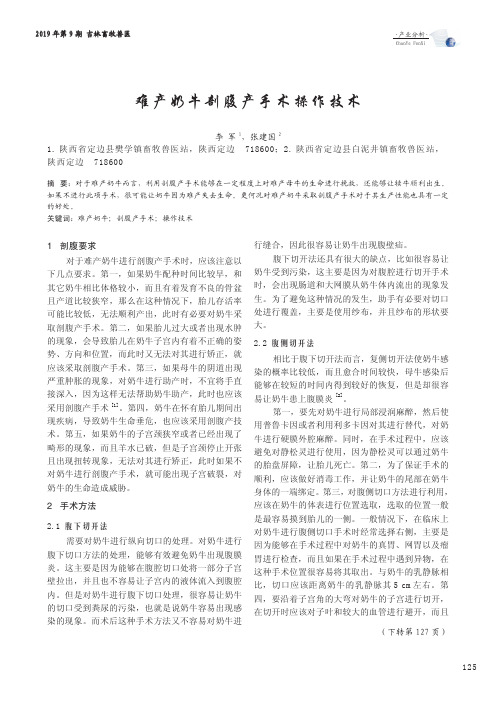 难产奶牛剖腹产手术操作技术