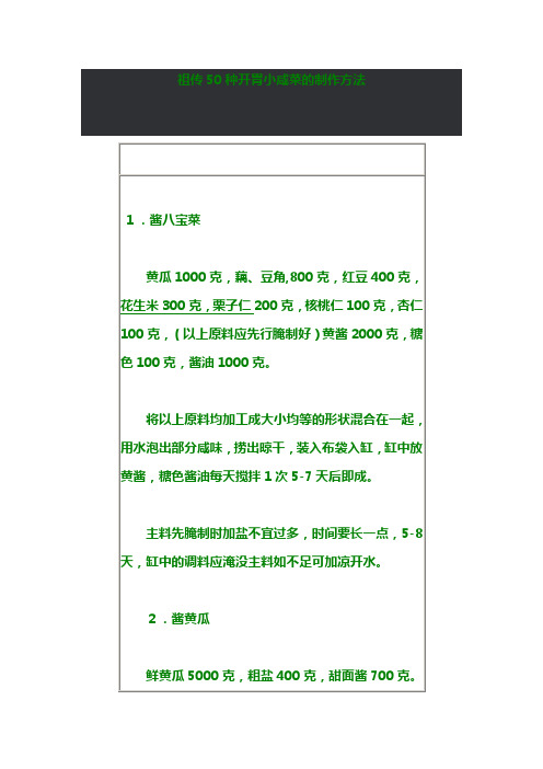 祖传50种开胃小咸菜的制作方法