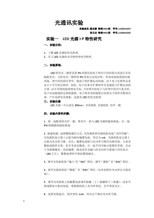 实验十一 光通讯试验报告