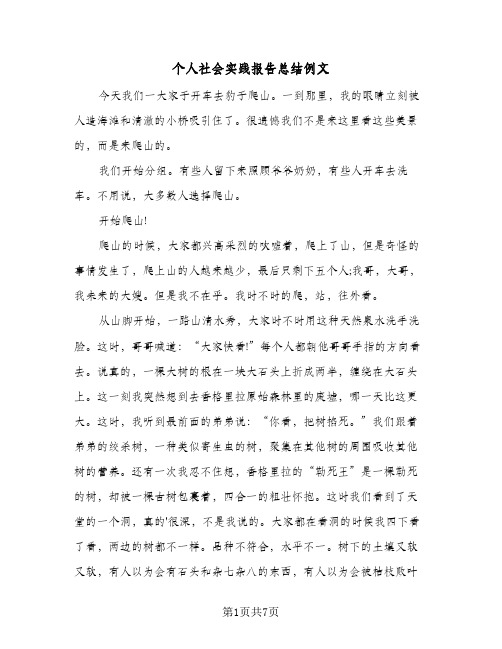 个人社会实践报告总结例文（4篇）